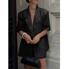 imageCicy Bell Womens Dressy Casual Short Sleeve Blazer Summer Oversized Loose Fit Work Office Lapel Suit JacketBlack