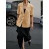 imageCicy Bell Womens Dressy Casual Short Sleeve Blazer Summer Oversized Loose Fit Work Office Lapel Suit JacketKhaki