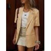 imageCicy Bell Womens Dressy Casual Short Sleeve Blazer Summer Oversized Loose Fit Work Office Lapel Suit JacketKhaki