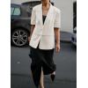 imageCicy Bell Womens Dressy Casual Short Sleeve Blazer Summer Oversized Loose Fit Work Office Lapel Suit JacketWhite