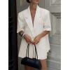 imageCicy Bell Womens Dressy Casual Short Sleeve Blazer Summer Oversized Loose Fit Work Office Lapel Suit JacketWhite