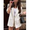 imageCicy Bell Womens Dressy Casual Short Sleeve Blazer Summer Oversized Loose Fit Work Office Lapel Suit JacketWhite