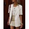 imageCicy Bell Womens Dressy Casual Short Sleeve Blazer Summer Oversized Loose Fit Work Office Lapel Suit JacketWhite