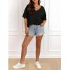 imageCicy Bell Womens Oversized Crop TShirts Summer V Neck Short Sleeve Tops Casual Loose Fit Curved Hem Boxy Tee ShirtBlack