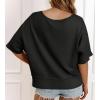 imageCicy Bell Womens Oversized Crop TShirts Summer V Neck Short Sleeve Tops Casual Loose Fit Curved Hem Boxy Tee ShirtBlack