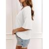 imageCicy Bell Womens Oversized Crop TShirts Summer V Neck Short Sleeve Tops Casual Loose Fit Curved Hem Boxy Tee ShirtWhite