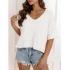 imageCicy Bell Womens Oversized Crop TShirts Summer V Neck Short Sleeve Tops Casual Loose Fit Curved Hem Boxy Tee ShirtWhite