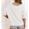 imageCicy Bell Womens Oversized Crop TShirts Summer V Neck Short Sleeve Tops Casual Loose Fit Curved Hem Boxy Tee ShirtWhite