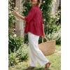 imageCicy Bell Womens Peplum Button Down Shirts Summer V Neck Half Sleeve Blouses Dressy Casual Flowy Babydoll TopsRed