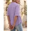 imageCicy Bell Womens Peplum Button Down Shirts Summer V Neck Half Sleeve Blouses Dressy Casual Flowy Babydoll TopsViolet