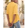 imageCicy Bell Womens Peplum Button Down Shirts Summer V Neck Half Sleeve Blouses Dressy Casual Flowy Babydoll TopsYellow