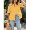 imageCicy Bell Womens Peplum Button Down Shirts Summer V Neck Half Sleeve Blouses Dressy Casual Flowy Babydoll TopsYellow