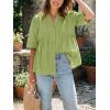 imageCicy Bell Womens Peplum Button Down Shirts Summer V Neck Half Sleeve Blouses Dressy Casual Flowy Babydoll TopsYellow Green