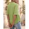 imageCicy Bell Womens Peplum Button Down Shirts Summer V Neck Half Sleeve Blouses Dressy Casual Flowy Babydoll TopsYellow Green