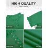imageCicy Bell Womens Puff Short Sleeve Sweater Tops Ruffle Henley Neck Spring Summer Pullover Dressy Casual Knit ShirtsGreen