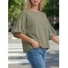 imageCicy Bell Womens Puff Sleeve Tops Crew Neck Drop Shoulder Pocket TShirt Summer Casual Tees Loose Fit BlouseArmy Green