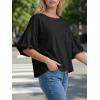imageCicy Bell Womens Puff Sleeve Tops Crew Neck Drop Shoulder Pocket TShirt Summer Casual Tees Loose Fit BlouseBlack
