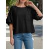 imageCicy Bell Womens Puff Sleeve Tops Crew Neck Drop Shoulder Pocket TShirt Summer Casual Tees Loose Fit BlouseBlack