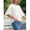 imageCicy Bell Womens Puff Sleeve Tops Crew Neck Drop Shoulder Pocket TShirt Summer Casual Tees Loose Fit BlouseWhite