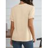 imageCicy Bell Womens Ruffle Short Sleeve T Shirt Summer Casual Crew Neck Tops Loose Fit Basic TeesApricot