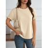 imageCicy Bell Womens Ruffle Short Sleeve T Shirt Summer Casual Crew Neck Tops Loose Fit Basic TeesApricot