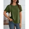 imageCicy Bell Womens Ruffle Short Sleeve T Shirt Summer Casual Crew Neck Tops Loose Fit Basic TeesArmy Green