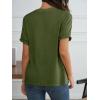 imageCicy Bell Womens Ruffle Short Sleeve T Shirt Summer Casual Crew Neck Tops Loose Fit Basic TeesArmy Green