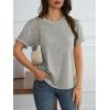 imageCicy Bell Womens Ruffle Short Sleeve T Shirt Summer Casual Crew Neck Tops Loose Fit Basic TeesGrey