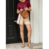 imageCicy Bell Womens Ruffle Short Sleeve T Shirt Summer Casual Crew Neck Tops Loose Fit Basic TeesWine Red