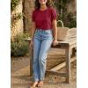 imageCicy Bell Womens Ruffle Short Sleeve T Shirt Summer Casual Crew Neck Tops Loose Fit Basic TeesWine Red