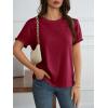 imageCicy Bell Womens Ruffle Short Sleeve T Shirt Summer Casual Crew Neck Tops Loose Fit Basic TeesWine Red