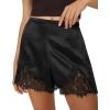 imageCicy Bell Womens Satin Silk Lace Shorts Y2K Micro Mini Shorts Low Rise Coquette Lounge Half Slip French Knickers Pj BottomsBlack