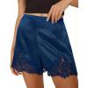 imageCicy Bell Womens Satin Silk Lace Shorts Y2K Micro Mini Shorts Low Rise Coquette Lounge Half Slip French Knickers Pj BottomsNavy