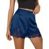 imageCicy Bell Womens Satin Silk Lace Shorts Y2K Micro Mini Shorts Low Rise Coquette Lounge Half Slip French Knickers Pj BottomsNavy