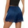 imageCicy Bell Womens Satin Silk Lace Shorts Y2K Micro Mini Shorts Low Rise Coquette Lounge Half Slip French Knickers Pj BottomsNavy