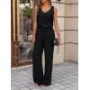 imageCicy Bell Womens Silk Satin Tank Tops V Neck Dressy Casual Camisole Blouses Summer Corporate OutfitsBlack