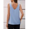 imageCicy Bell Womens Silk Satin Tank Tops V Neck Dressy Casual Camisole Blouses Summer Corporate OutfitsBlue