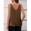 imageCicy Bell Womens Silk Satin Tank Tops V Neck Dressy Casual Camisole Blouses Summer Corporate OutfitsCoffee