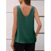 imageCicy Bell Womens Silk Satin Tank Tops V Neck Dressy Casual Camisole Blouses Summer Corporate OutfitsDark Green