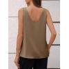 imageCicy Bell Womens Silk Satin Tank Tops V Neck Dressy Casual Camisole Blouses Summer Corporate OutfitsKhaki