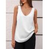imageCicy Bell Womens Silk Satin Tank Tops V Neck Dressy Casual Camisole Blouses Summer Corporate OutfitsPure White