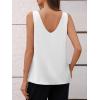 imageCicy Bell Womens Silk Satin Tank Tops V Neck Dressy Casual Camisole Blouses Summer Corporate OutfitsPure White