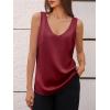imageCicy Bell Womens Silk Satin Tank Tops V Neck Dressy Casual Camisole Blouses Summer Corporate OutfitsRed