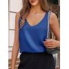 imageCicy Bell Womens Silk Satin Tank Tops V Neck Dressy Casual Camisole Blouses Summer Corporate OutfitsRoyal Blue