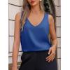 imageCicy Bell Womens Silk Satin Tank Tops V Neck Dressy Casual Camisole Blouses Summer Corporate OutfitsRoyal Blue