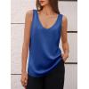 imageCicy Bell Womens Silk Satin Tank Tops V Neck Dressy Casual Camisole Blouses Summer Corporate OutfitsRoyal Blue