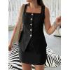 imageCicy Bell Womens Summer 2 Piece Outfits Sleeveless Square Neck Slim Fit Blazer Vest Matching Sets Work Mini Skirt Suit SetsBlack