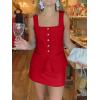 imageCicy Bell Womens Summer 2 Piece Outfits Sleeveless Square Neck Slim Fit Blazer Vest Matching Sets Work Mini Skirt Suit SetsRed