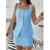 imageCicy Bell Womens Summer 2 Piece Outfits Sleeveless Square Neck Slim Fit Blazer Vest Matching Sets Work Mini Skirt Suit SetsSky Blue