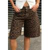 imageCicy Bell Womens Summer High Waisted Jeans Shorts Casual Wide Leg Bermuda Jorts Baggy Denim Shorts with PocketsLeopard